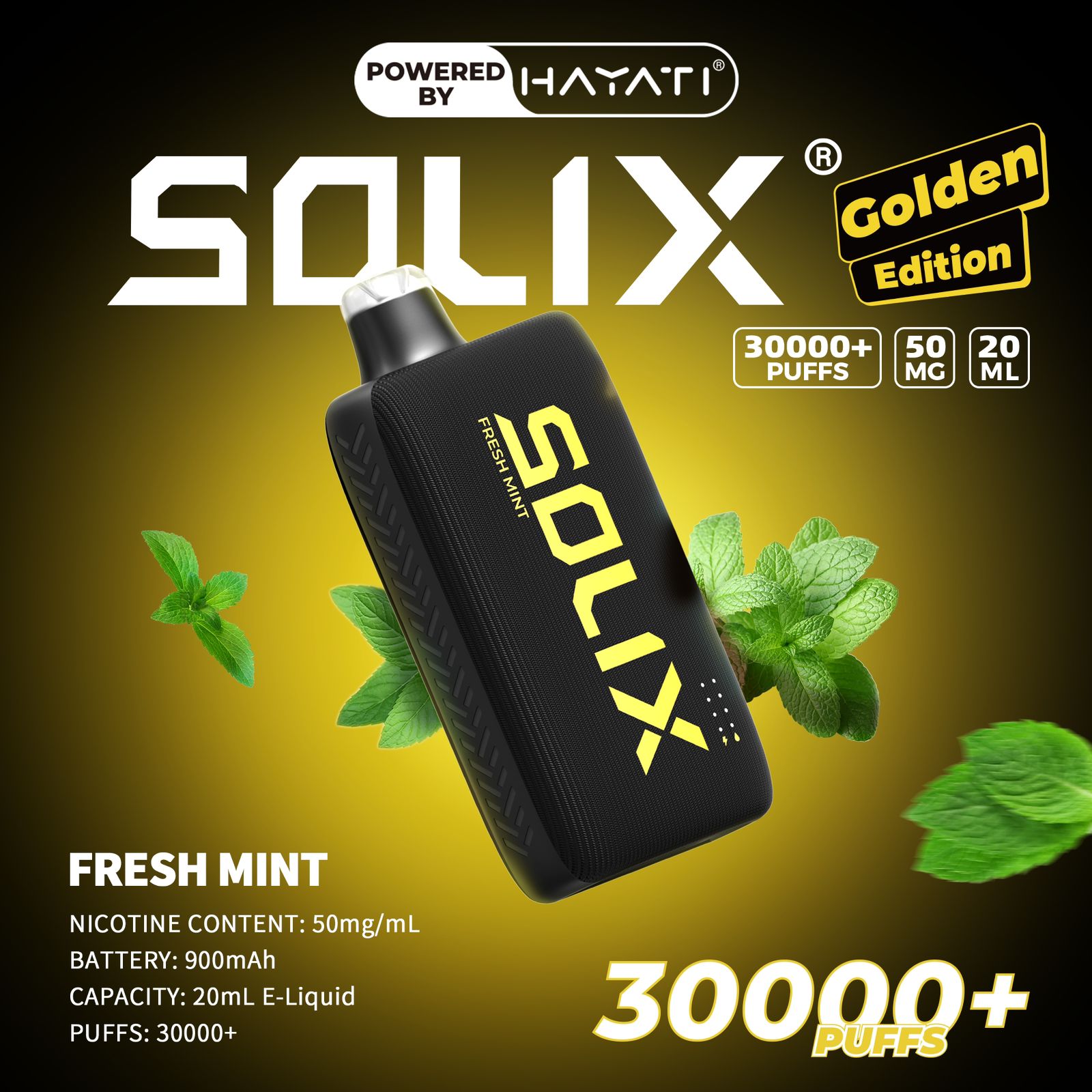 Hayati Solix 30K Puffs Disposable Vape – Golden Edition | 50mg Nicotine | Rechargeable | UAE Exclusive flavor image