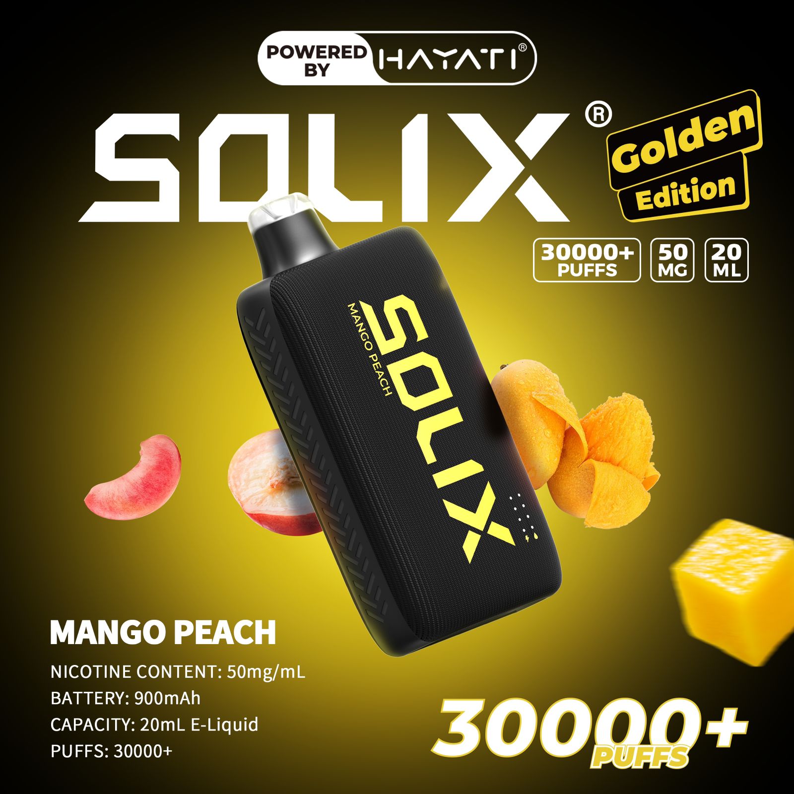 Hayati Solix 30K Puffs Disposable Vape – Golden Edition | 50mg Nicotine | Rechargeable | UAE Exclusive flavor image