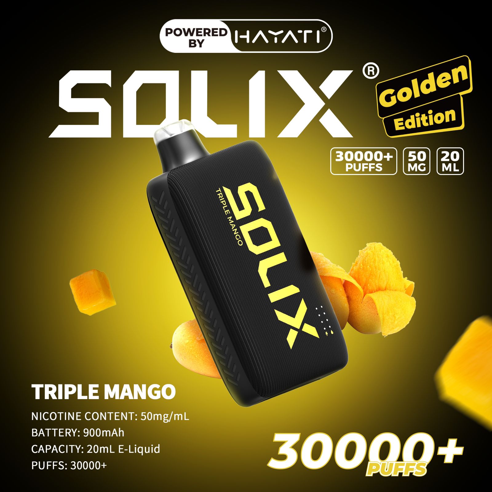 Hayati Solix 30K Puffs Disposable Vape – Golden Edition | 50mg Nicotine | Rechargeable | UAE Exclusive flavor image