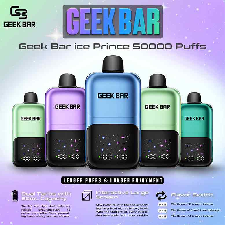 Geek Bar Ice Prince 50,000 Puffs Disposable Vape 50mg in Dubai UAE